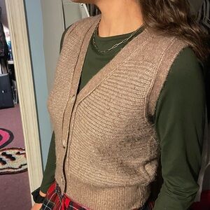 Women's Beige Sweater Vest